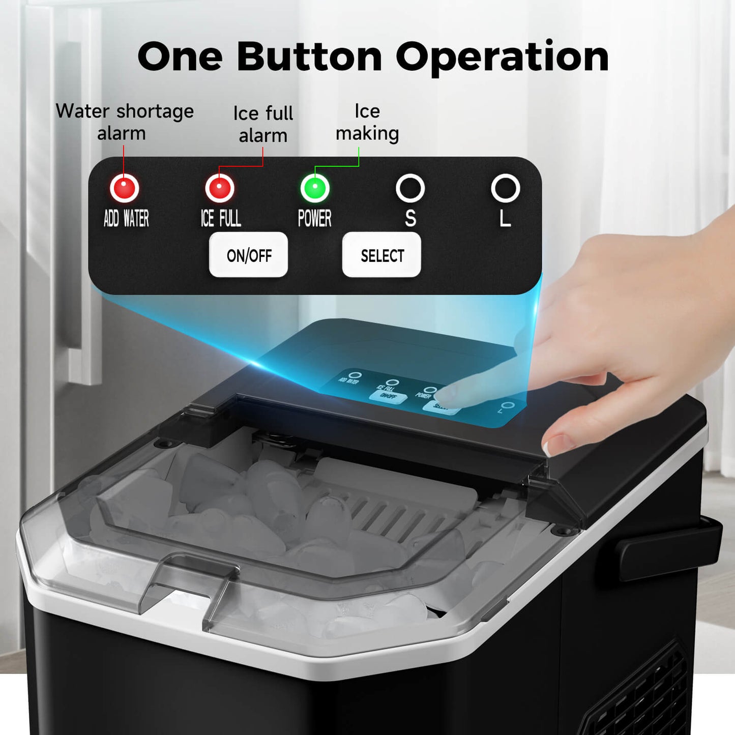 Portable Countertop Ice Maker: Fast 26 lbs Daily, Bullet Ice, Self-Cleaning