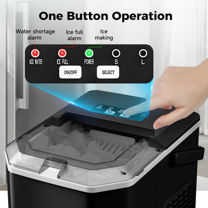 Portable Countertop Ice Maker: Fast 26 lbs Daily, Bullet Ice, Self-Cleaning