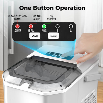 Portable Countertop Ice Maker: Fast 26 lbs Daily, Bullet Ice, Self-Cleaning