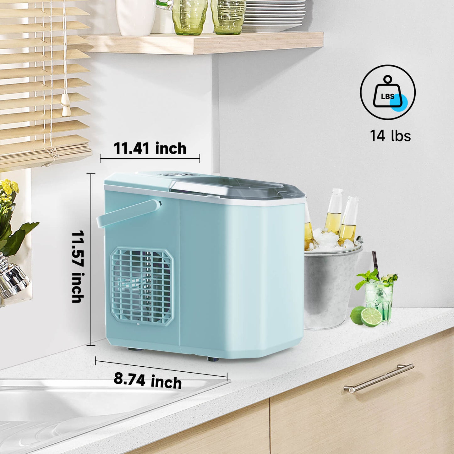 Portable Countertop Ice Maker: Fast 26 lbs Daily, Bullet Ice, Self-Cleaning
