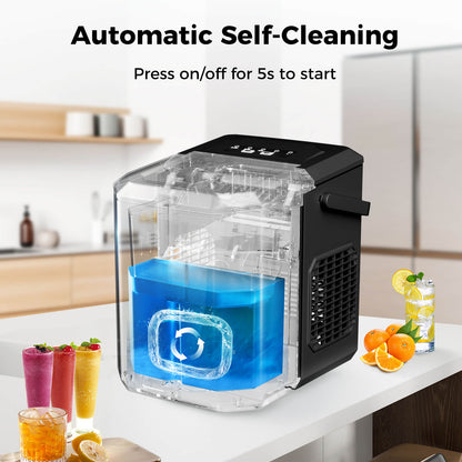 Portable Countertop Ice Maker: Fast 26 lbs Daily, Bullet Ice, Self-Cleaning
