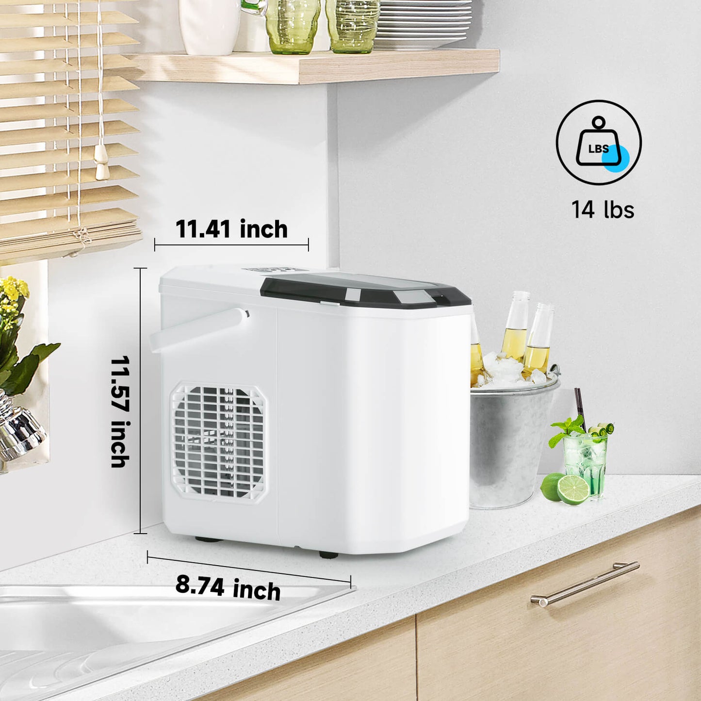 Portable Countertop Ice Maker: Fast 26 lbs Daily, Bullet Ice, Self-Cleaning