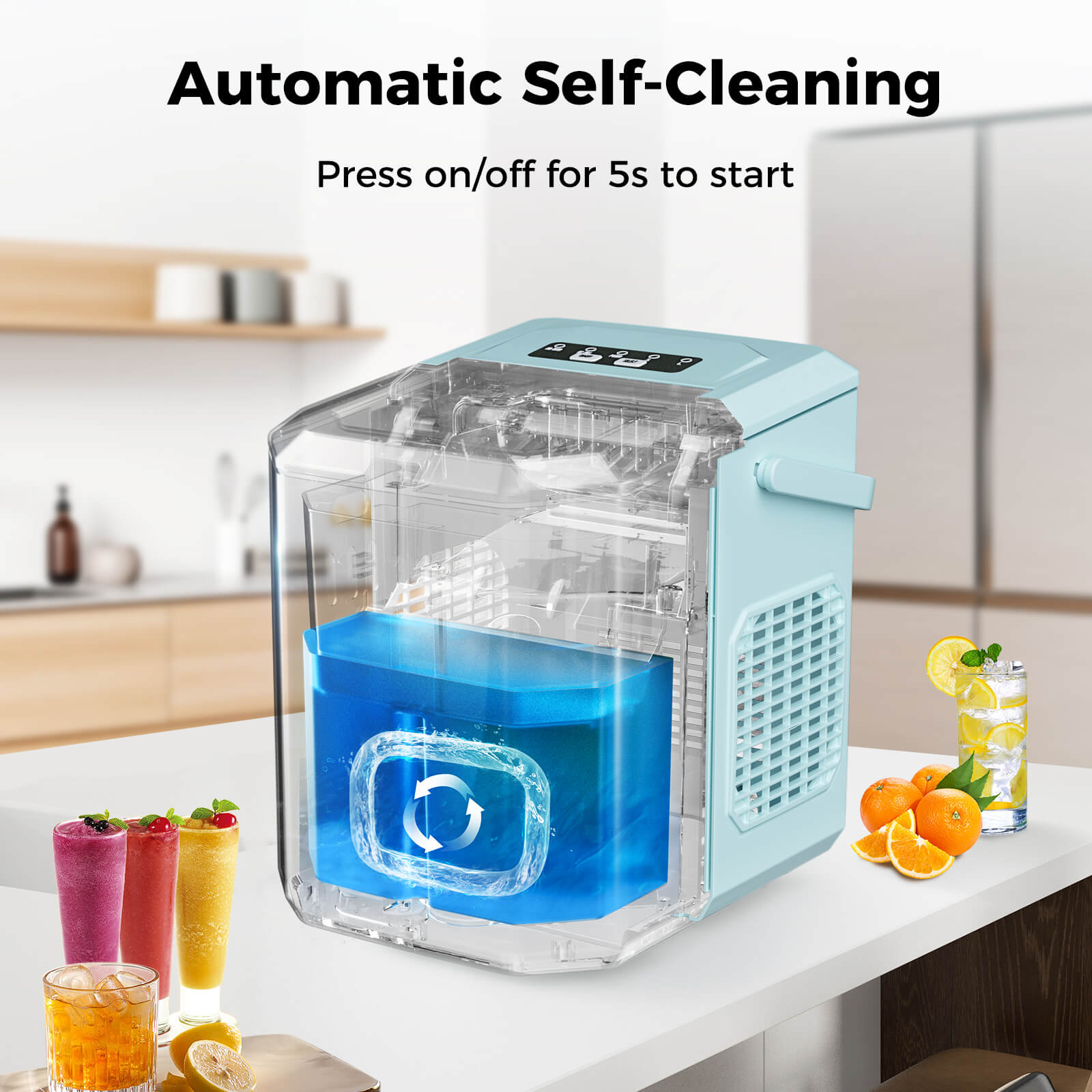 Portable Countertop Ice Maker: Fast 26 lbs Daily, Bullet Ice, Self-Cleaning