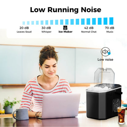 Portable Countertop Ice Maker: Fast 26 lbs Daily, Bullet Ice, Self-Cleaning