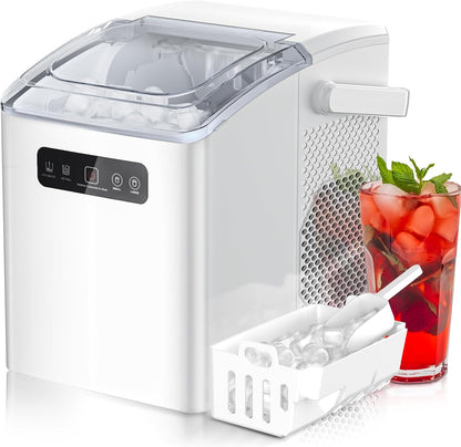 Compact Portable Countertop Ice Maker Machine with Handle for Home RV Camping