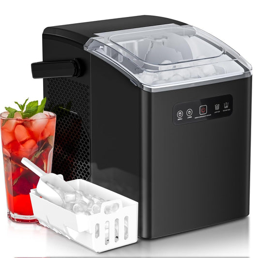 Compact Portable Countertop Ice Maker Machine with Handle for Home RV Camping