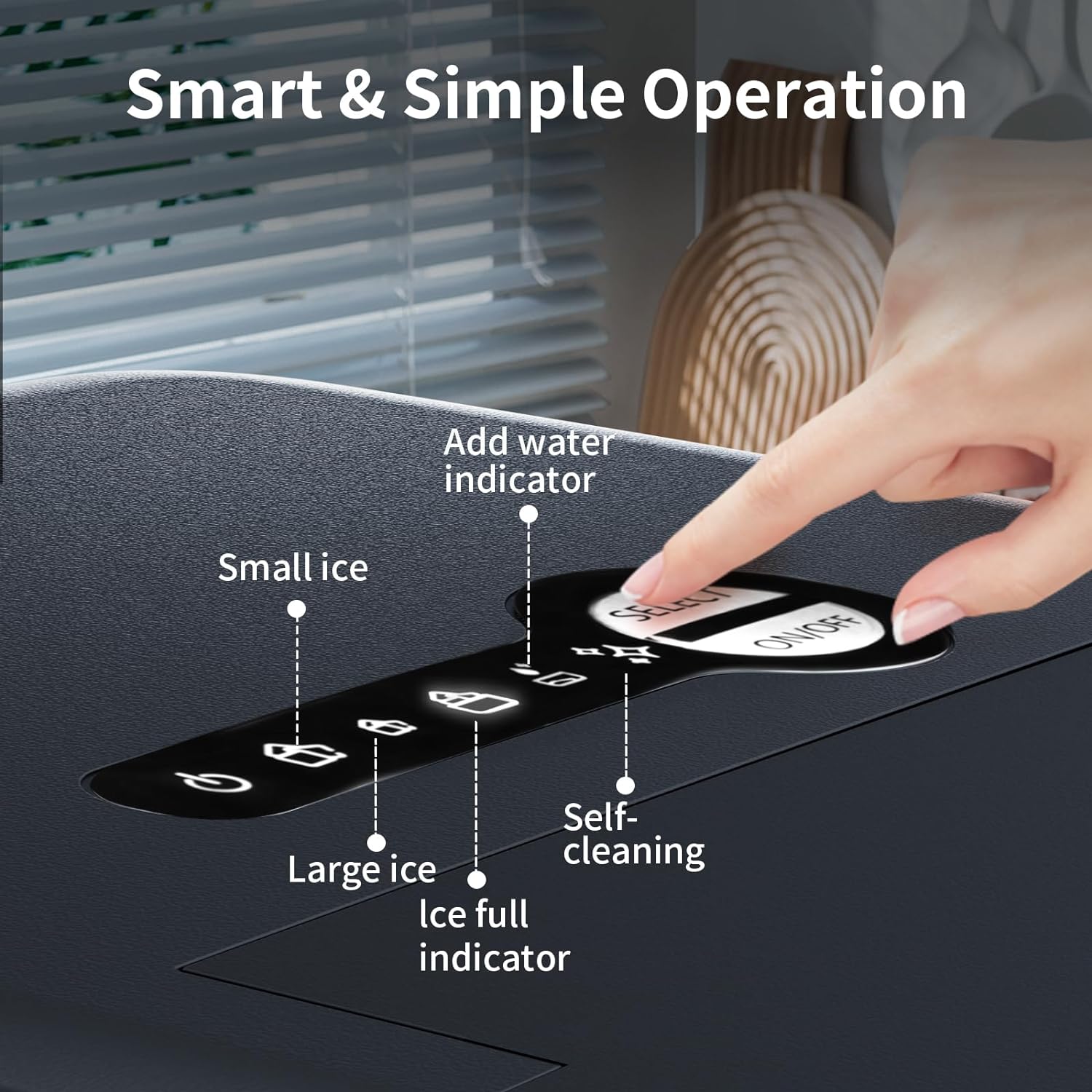 Efficient Countertop Ice Maker Machine: Portable, Self-Cleaning, Fast Ice Production
