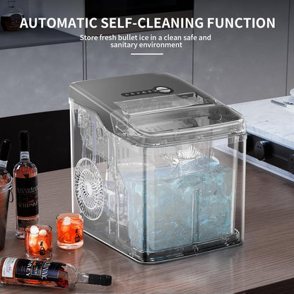 Efficient Countertop Ice Maker Machine: Portable, Self-Cleaning, Fast Ice Production