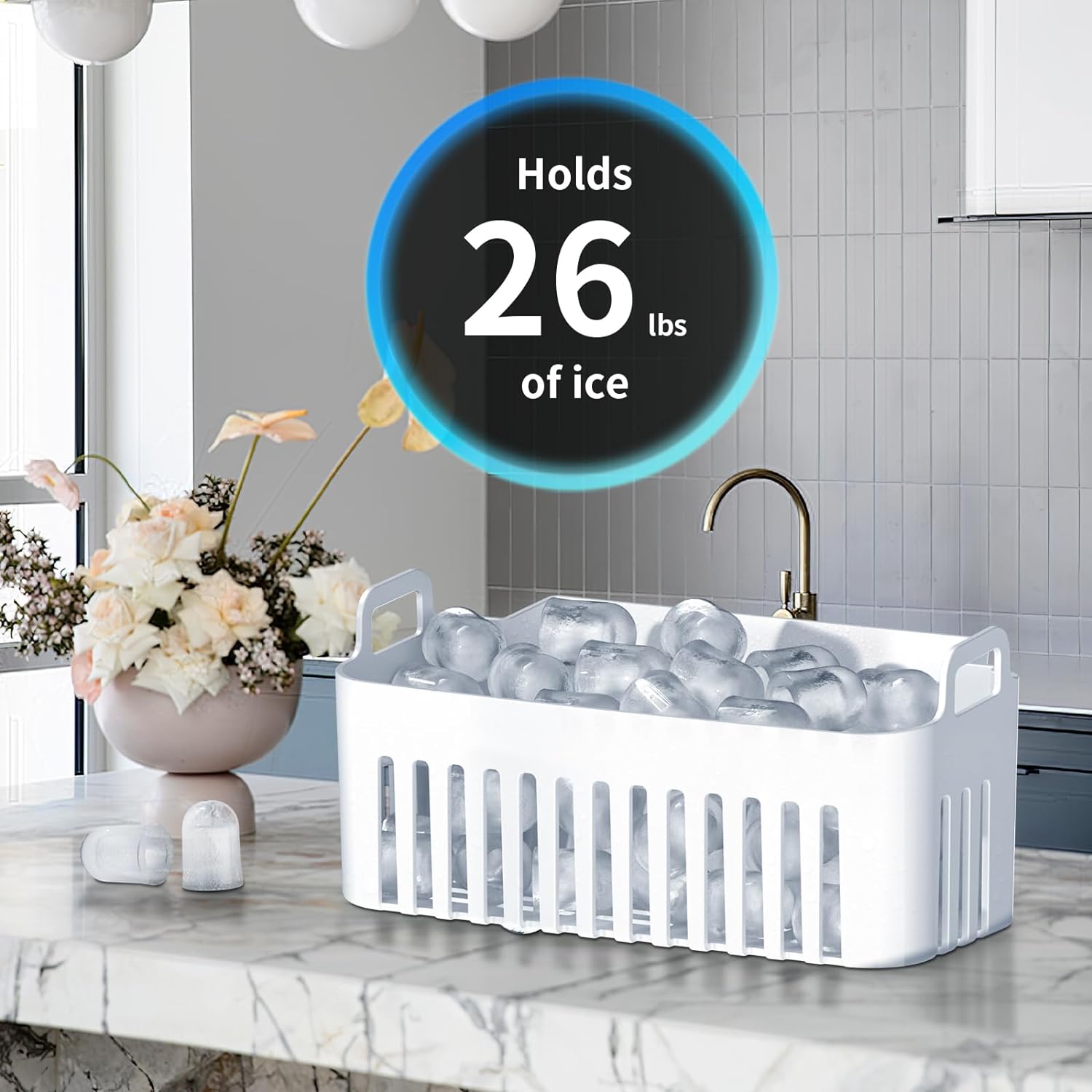 Efficient Countertop Ice Maker Machine: Portable, Self-Cleaning, Fast Ice Production