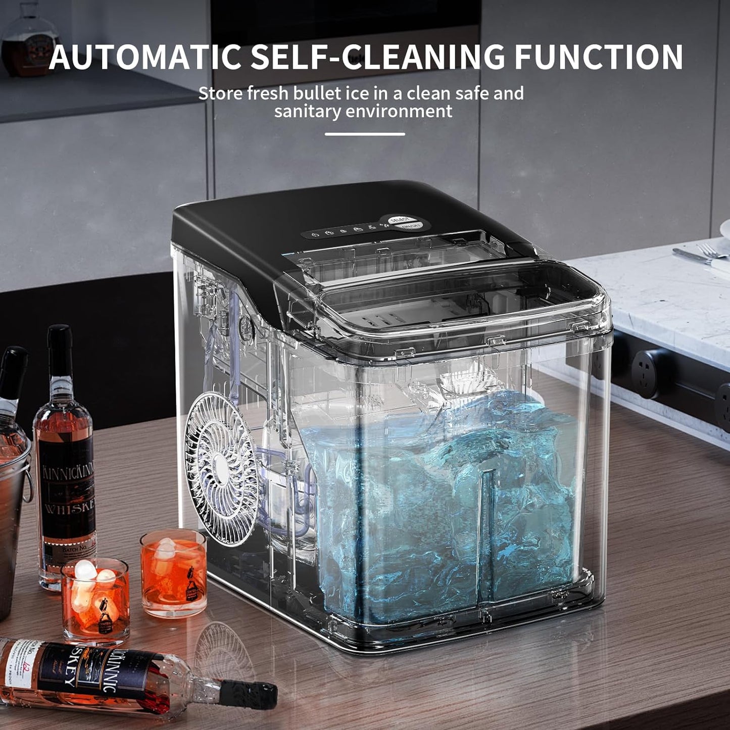Efficient Countertop Ice Maker Machine: Portable, Self-Cleaning, Fast Ice Production