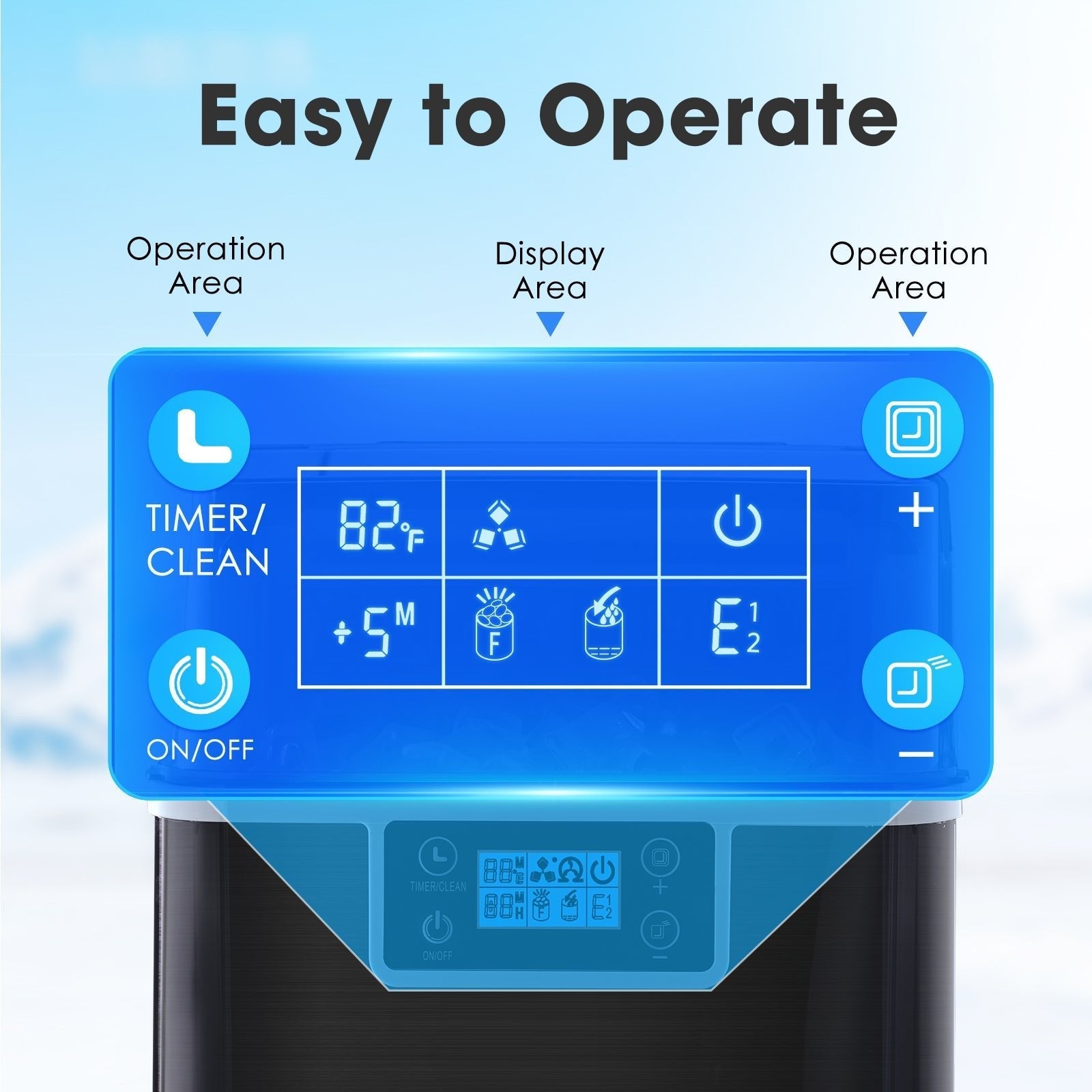 High-Efficiency Countertop Square Cube Ice Maker with Self-Cleaning Feature
