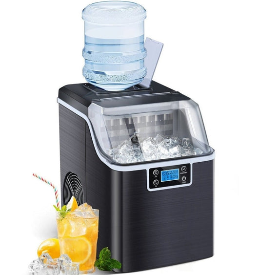 High-Efficiency Countertop Square Cube Ice Maker with Self-Cleaning Feature