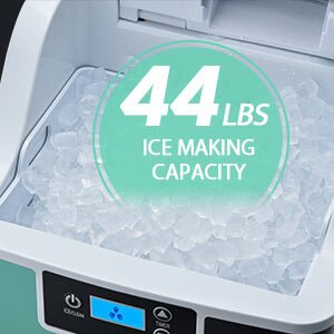 High-Capacity Countertop Nugget Ice Maker: 44lb Daily, Chewable Ice, Self-Cleaning