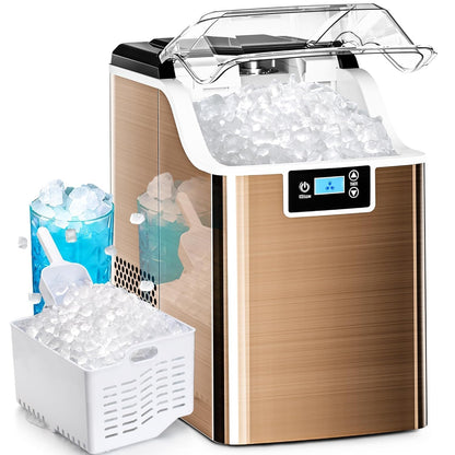 High-Capacity Countertop Nugget Ice Maker: 44lb Daily, Chewable Ice, Self-Cleaning