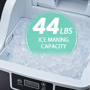 High-Capacity Countertop Nugget Ice Maker: 44lb Daily, Chewable Ice, Self-Cleaning