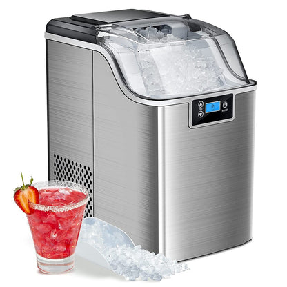 High-Capacity Countertop Nugget Ice Maker: 44lb Daily, Chewable Ice, Self-Cleaning