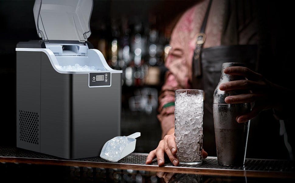 High-Capacity Countertop Nugget Ice Maker: 44lb Daily, Chewable Ice, Self-Cleaning