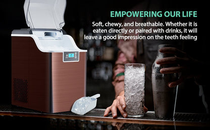 High-Capacity Countertop Nugget Ice Maker: 44lb Daily, Chewable Ice, Self-Cleaning
