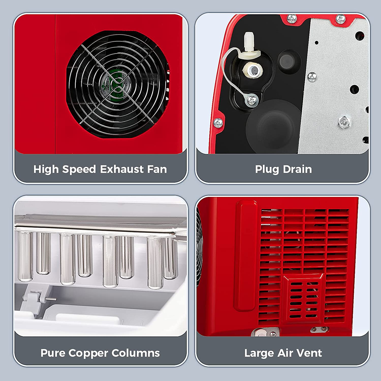 Rapid Portable Countertop Ice Maker Machine: Fast, Quiet, Bullet Ice Production