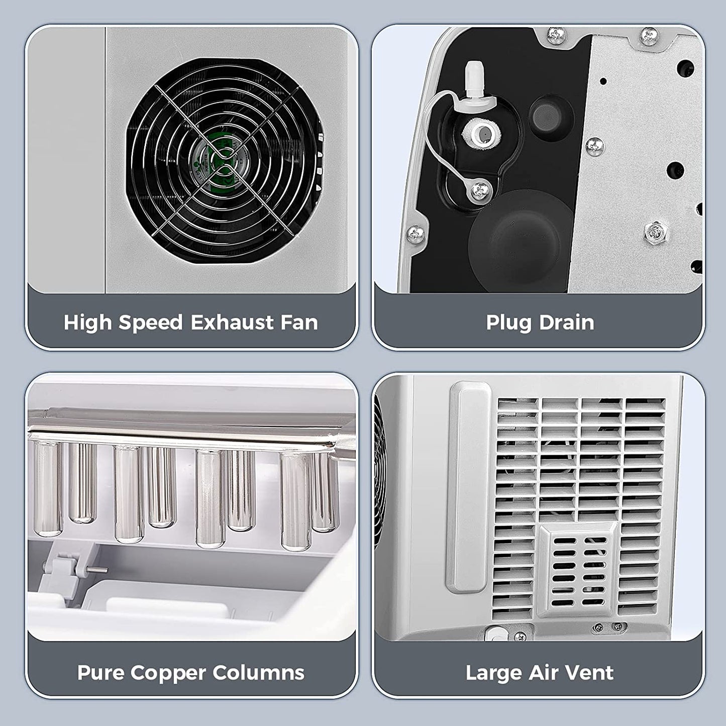 Rapid Portable Countertop Ice Maker Machine: Fast, Quiet, Bullet Ice Production