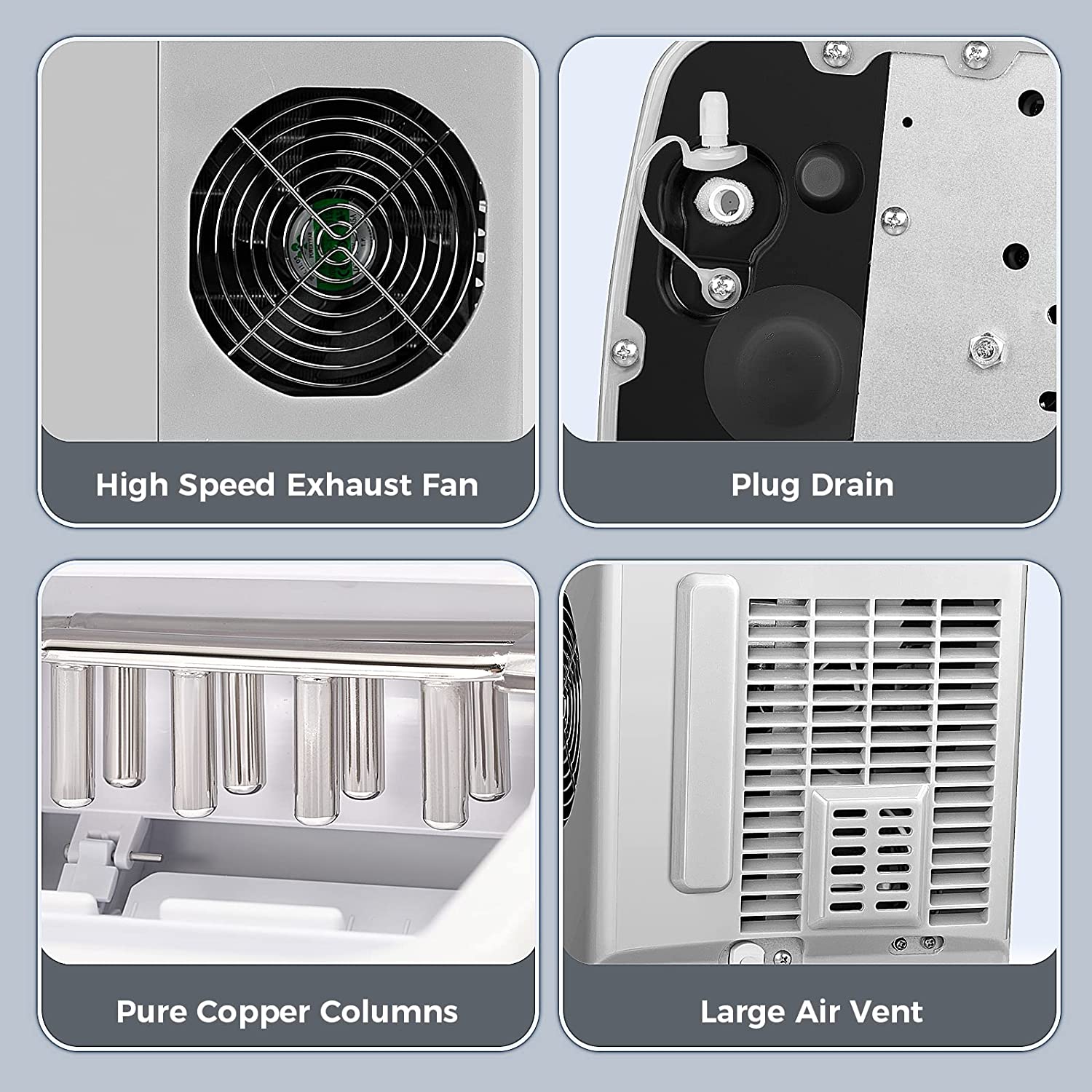 Rapid Portable Countertop Ice Maker Machine: Fast, Quiet, Bullet Ice Production