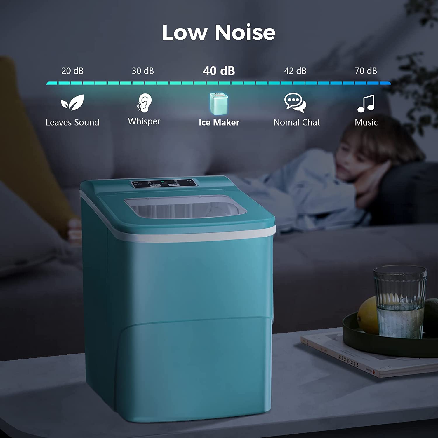Rapid Portable Countertop Ice Maker Machine: Fast, Quiet, Bullet Ice Production