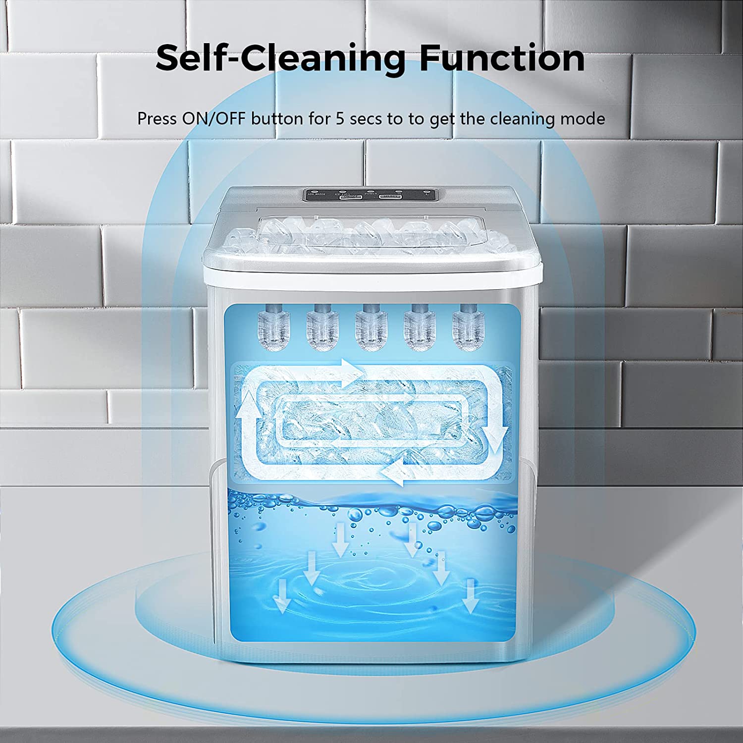 Rapid Portable Countertop Ice Maker Machine: Fast, Quiet, Bullet Ice Production