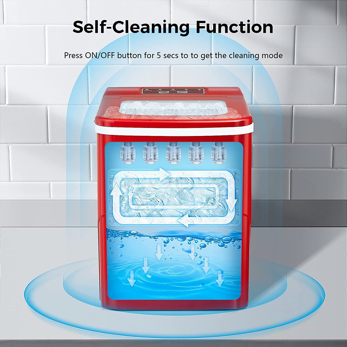Rapid Portable Countertop Ice Maker Machine: Fast, Quiet, Bullet Ice Production