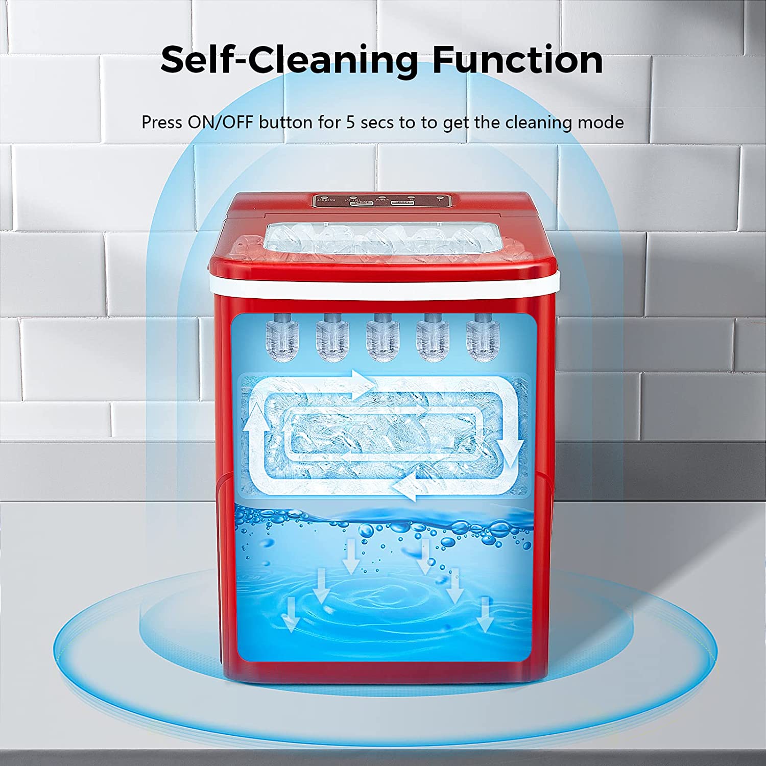 Rapid Portable Countertop Ice Maker Machine: Fast, Quiet, Bullet Ice Production