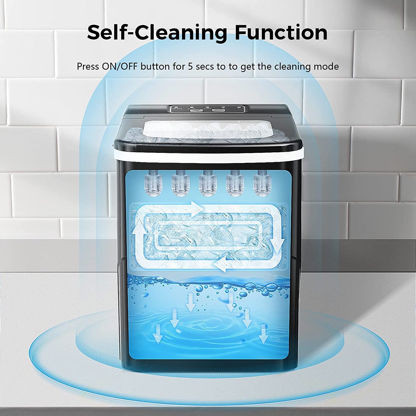 Rapid Portable Countertop Ice Maker Machine: Fast, Quiet, Bullet Ice Production