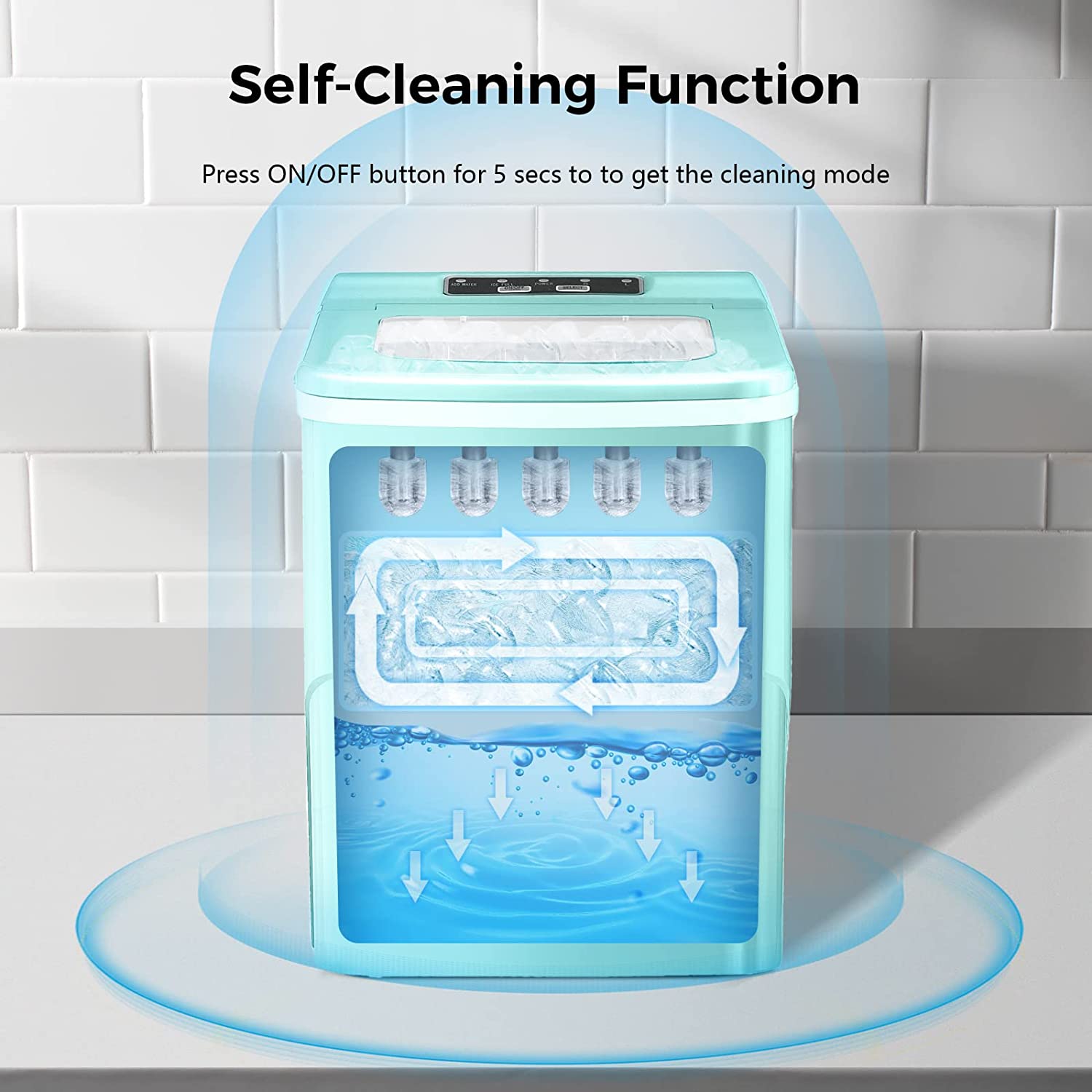 Rapid Portable Countertop Ice Maker Machine: Fast, Quiet, Bullet Ice Production